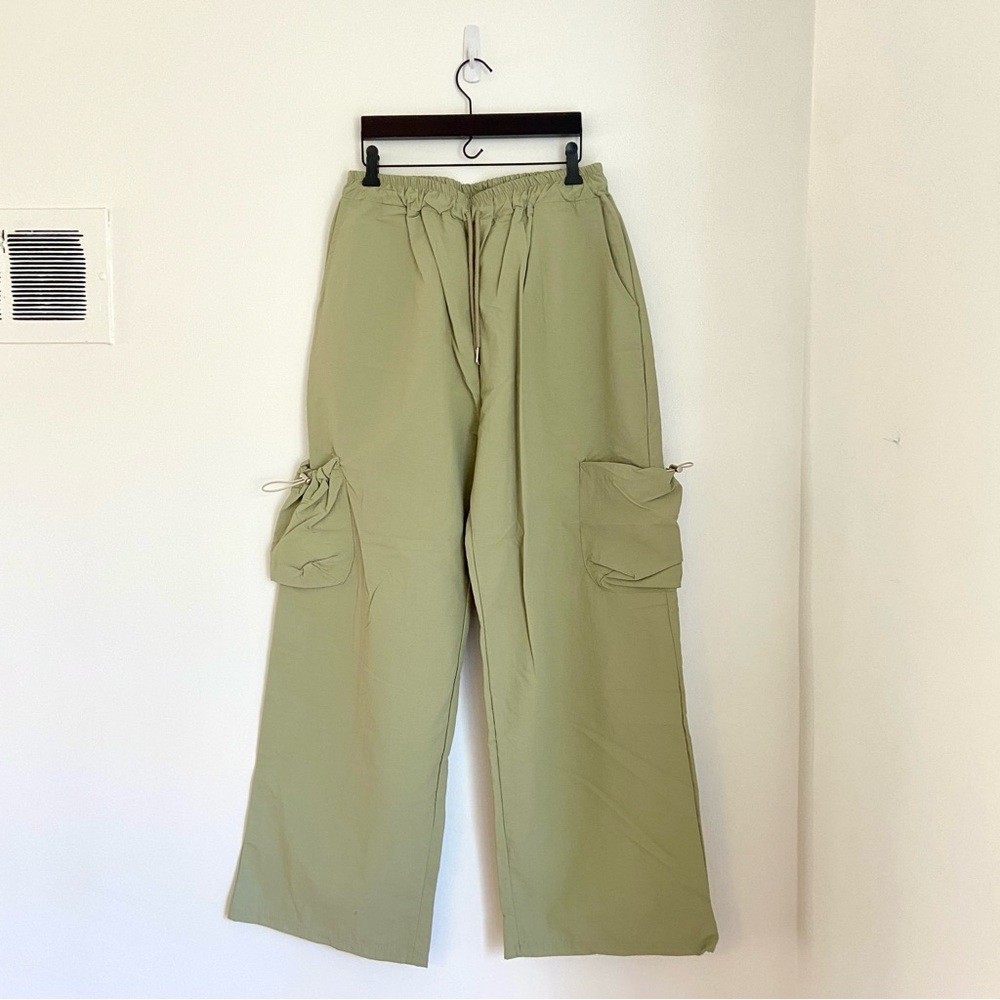 OAK + FORT // nylon wide leg pants